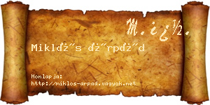 Miklós Árpád névjegykártya