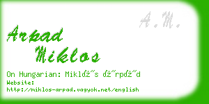 arpad miklos business card