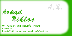 arpad miklos business card